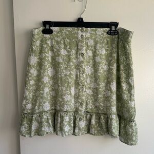 Shyanne Green Floral Mini Skirt